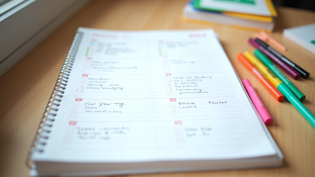 Weekly planner spread showing completed tasks with checkmarks and notes