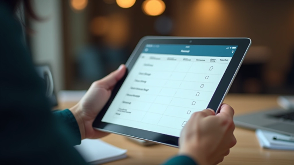 Digital planner app interface on tablet showing to-do lists and schedules